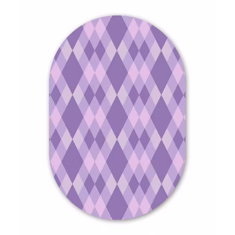 Muurovaal glas - Paars - Geometrisch - Ruiten - Argyle - Patroon — 1