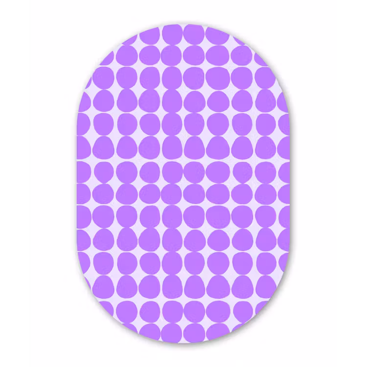 Muurovaal glas - Paars - Geometrisch - Stippen - Polka Dot - Patroon — 1