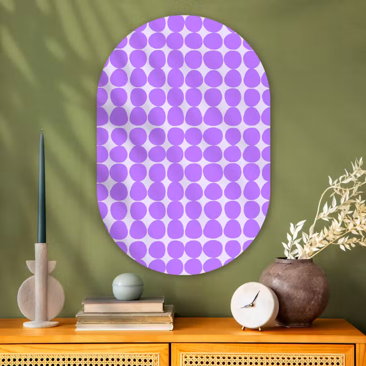 Muurovaal glas - Paars - Geometrisch - Stippen - Polka Dot - Patroon — 2
