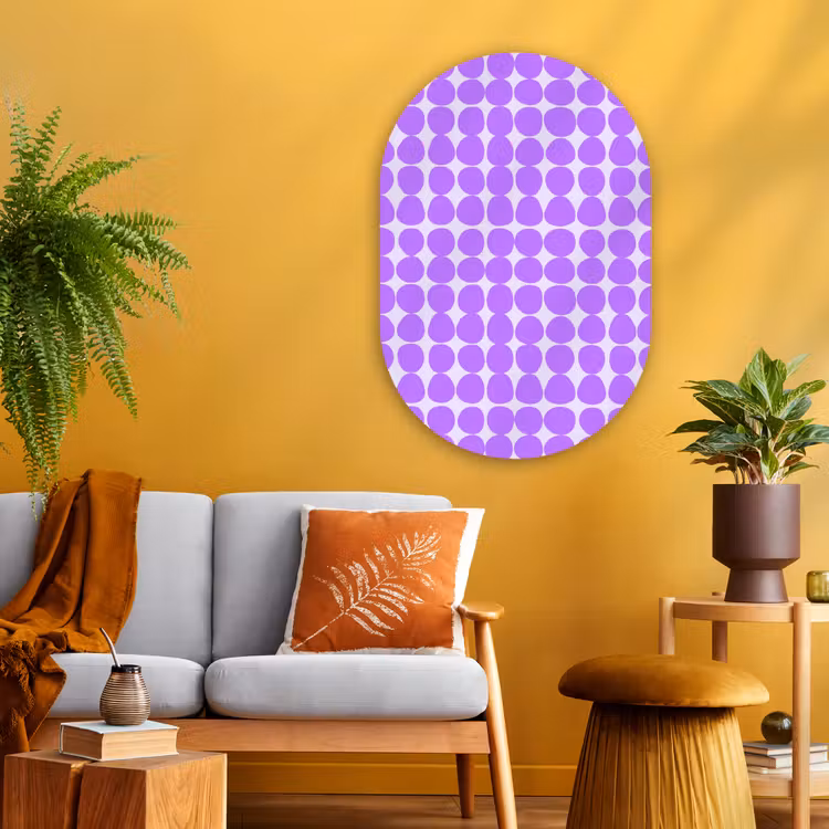 Muurovaal glas - Paars - Geometrisch - Stippen - Polka Dot - Patroon — 3