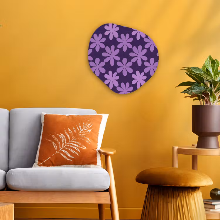 Organisch schilderij forex - Paars - Botanisch - Bloemen - Retro - Patroon — 3