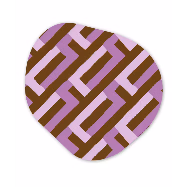 Organisch schilderij glas - Bruin - Roze - Geometrisch - Meander - Patroon — 1