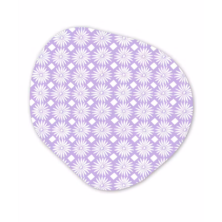 Organisch schilderij glas - Lila - Botanisch - Bloemen - Margrieten - Patroon — 1