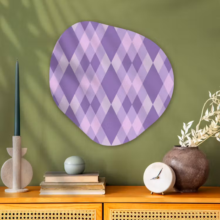 Organisch schilderij glas - Paars - Geometrisch - Ruiten - Argyle - Patroon — 2