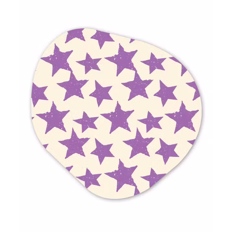 Organisch schilderij glas - Paars - Geometrisch - Sterren - Stempel - Patroon — 1