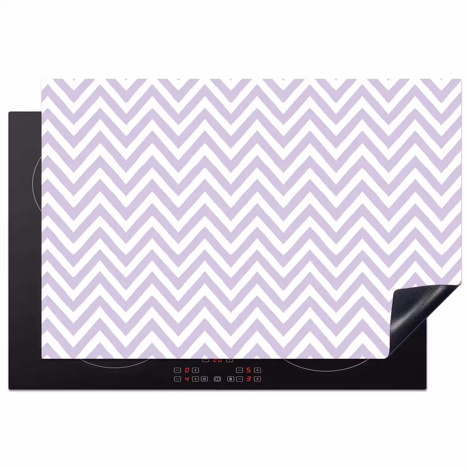 Inductiebeschermer - Lila - Geometrisch - Chevron - Zigzag - Patroon — 1