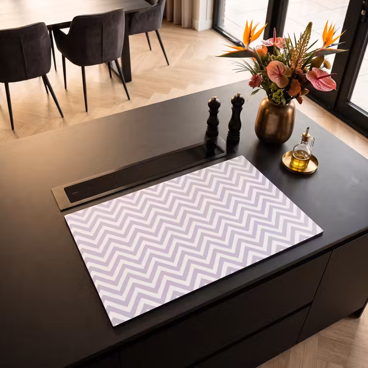 Inductiebeschermer - Lila - Geometrisch - Chevron - Zigzag - Patroon — 2