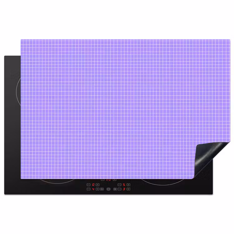 Inductiebeschermer - Paars - Geometrisch - Raster - Minimalistisch - Patroon — 1
