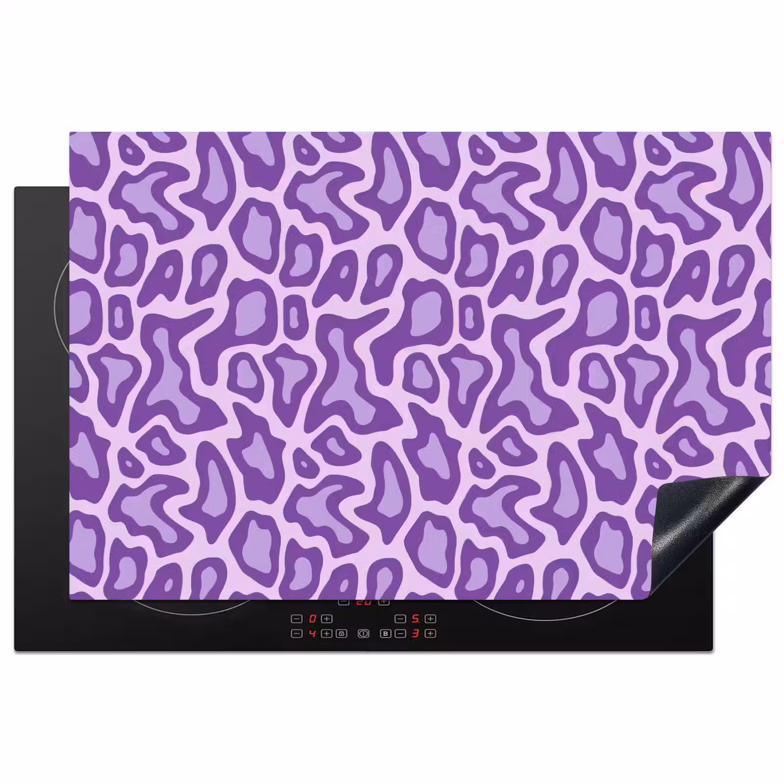 Inductiebeschermer - Paars - Abstract - Luipaard - Vlekken - Groovy - Patroon — 1