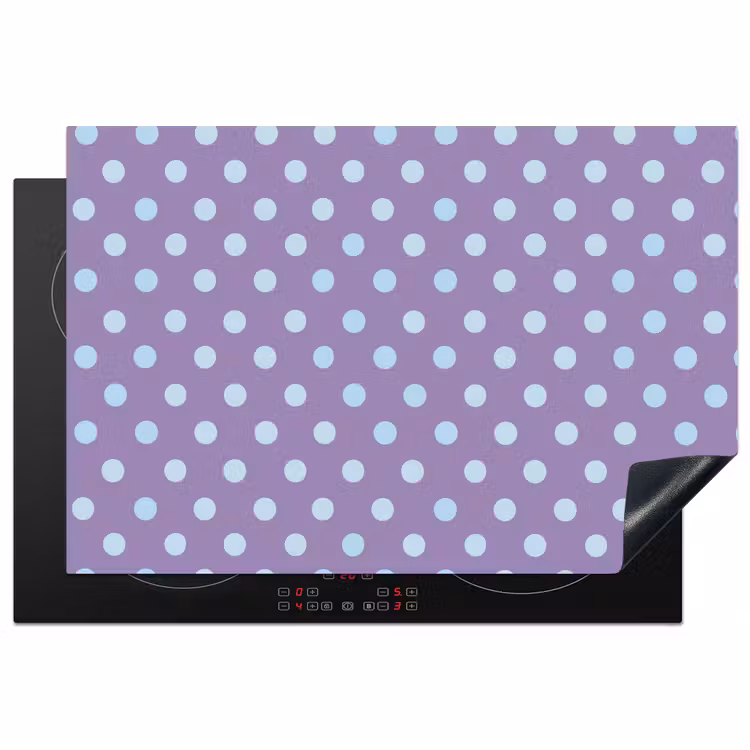 Inductiebeschermer - Paars - Blauw - Geometrisch - Stippen - Polka Dot - Patroon — 1