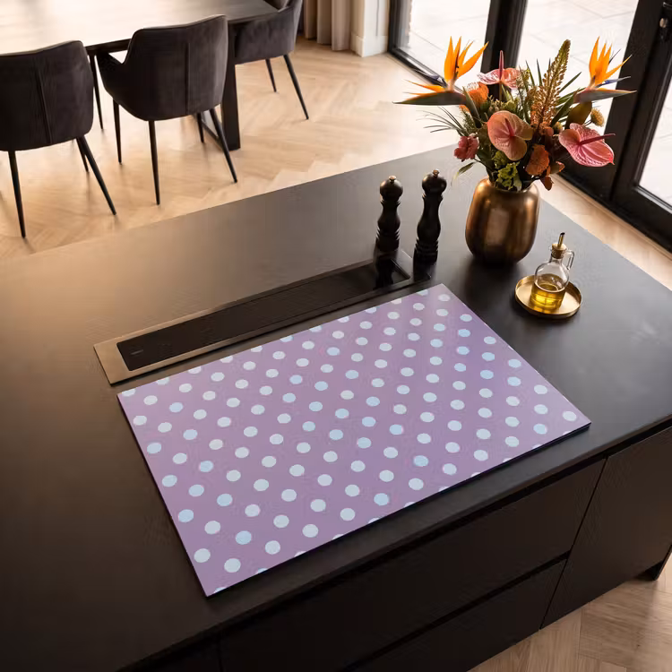 Inductiebeschermer - Paars - Blauw - Geometrisch - Stippen - Polka Dot - Patroon — 2