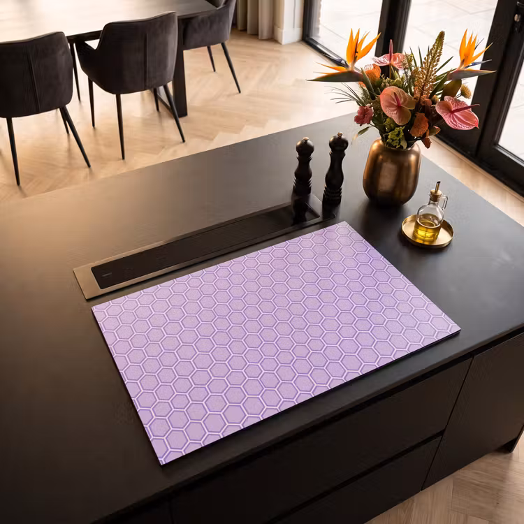 Inductiebeschermer - Paars - Geometrisch - Honeycomb - Bijenraat - Patroon — 2