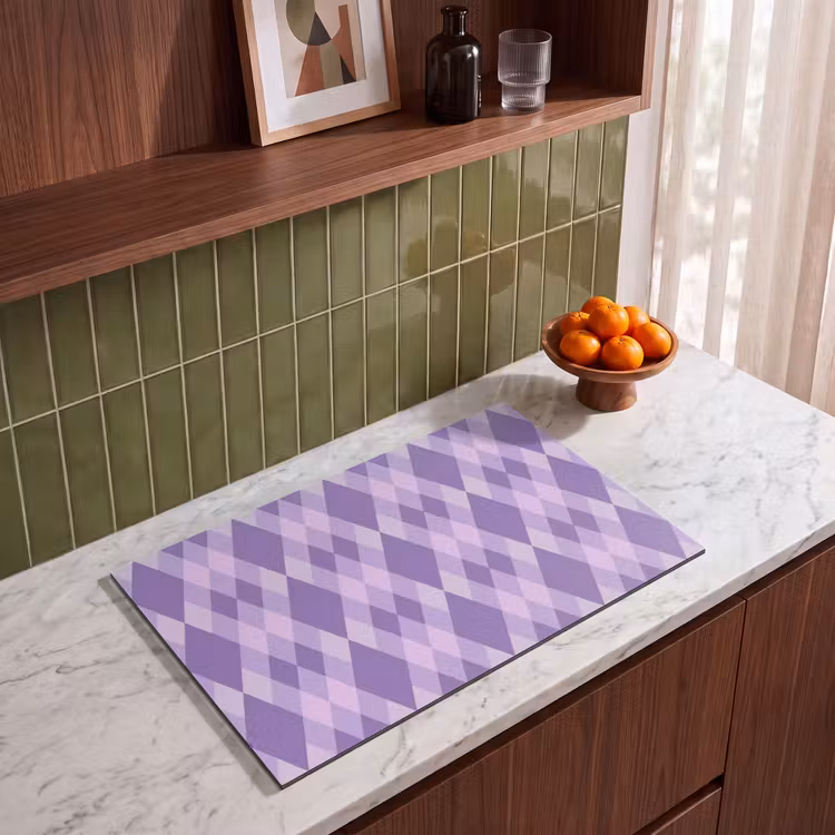 Inductiebeschermer - Paars - Geometrisch - Ruiten - Argyle - Patroon — 3