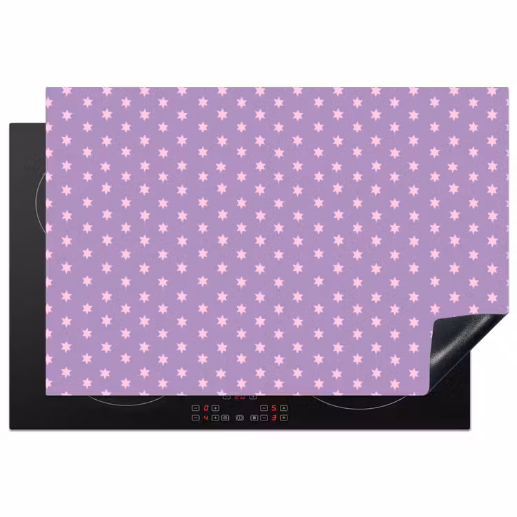 Inductiebeschermer - Paars - Roze - Sterren - Geometrisch - Patroon — 1