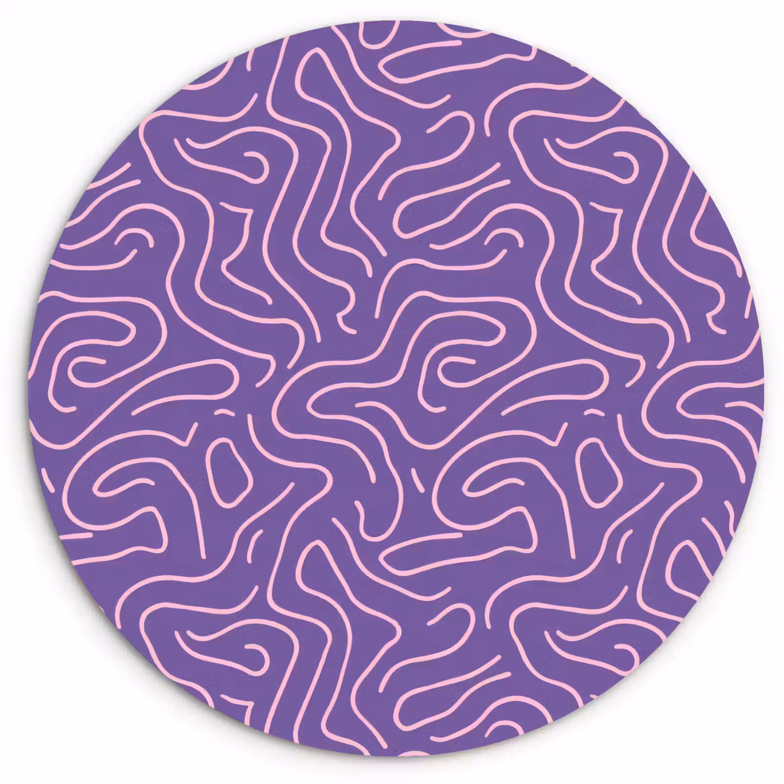 Muurcirkel - Paars - Roze - Abstract - Lijnen - Doolhof - Patroon — 1