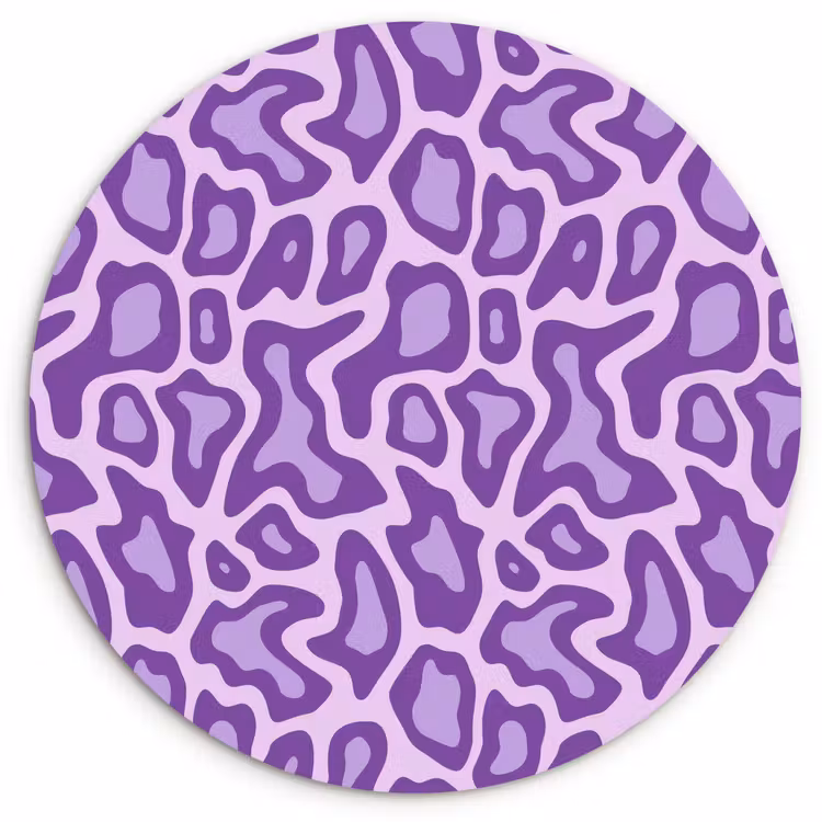 Muurcirkel - Paars - Abstract - Luipaard - Vlekken - Groovy - Patroon — 1