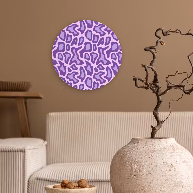 Muurcirkel - Paars - Abstract - Luipaard - Vlekken - Groovy - Patroon — 2
