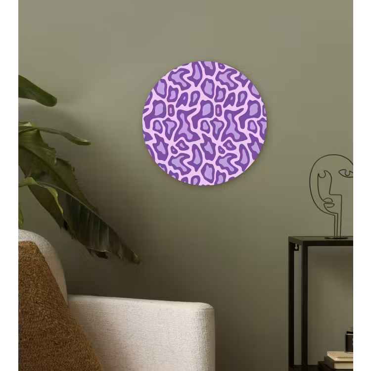 Muurcirkel - Paars - Abstract - Luipaard - Vlekken - Groovy - Patroon — 3