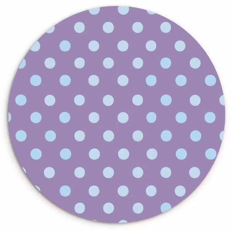 Muurcirkel - Paars - Blauw - Geometrisch - Stippen - Polka Dot - Patroon — 1