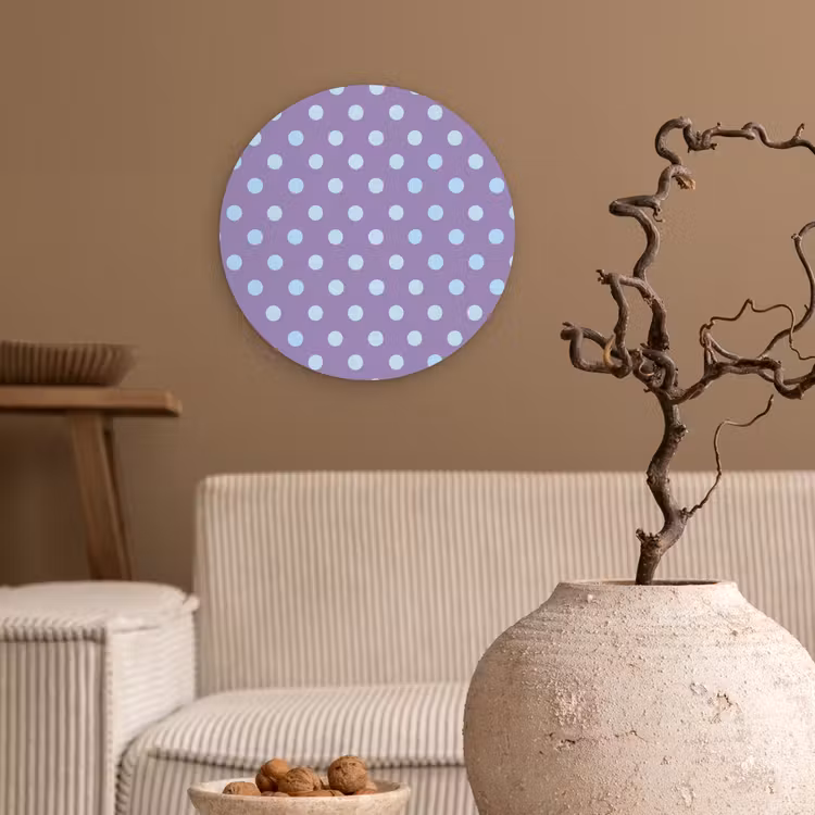 Muurcirkel - Paars - Blauw - Geometrisch - Stippen - Polka Dot - Patroon — 2
