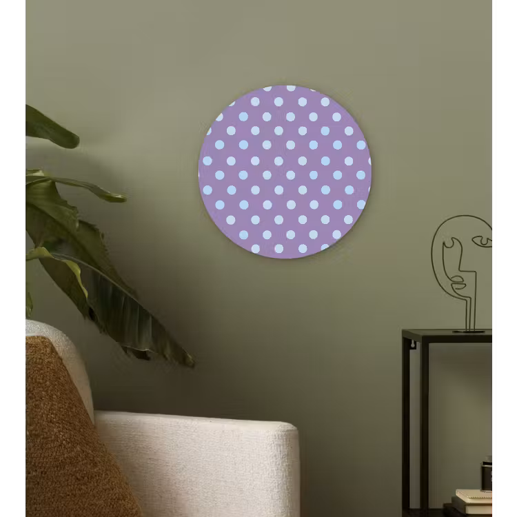 Muurcirkel - Paars - Blauw - Geometrisch - Stippen - Polka Dot - Patroon — 3