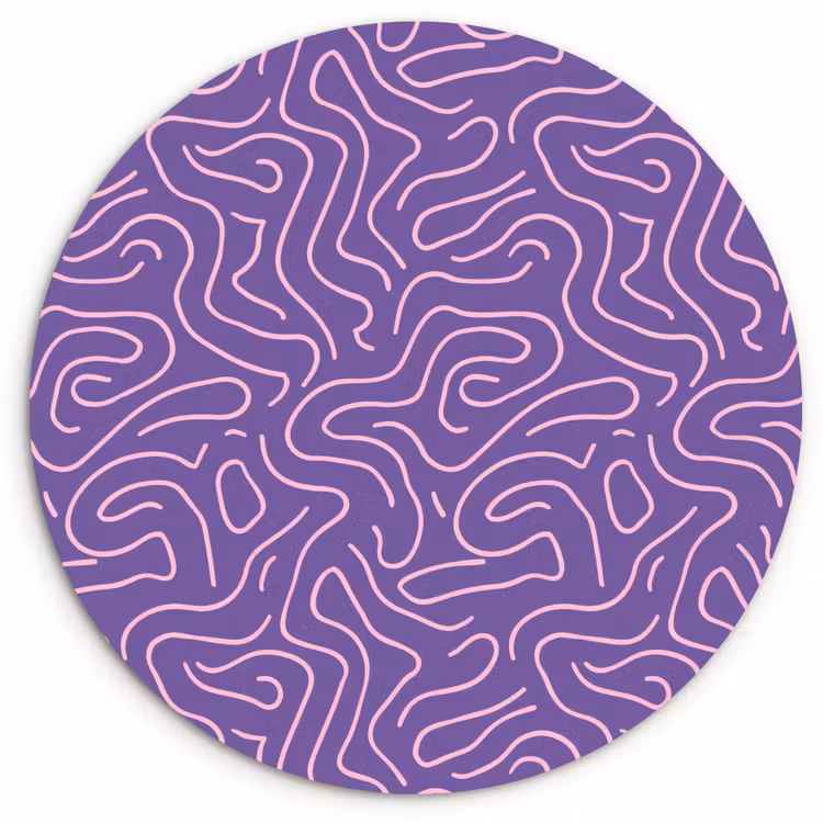Muurcirkel - Paars - Roze - Abstract - Lijnen - Doolhof - Patroon — 1