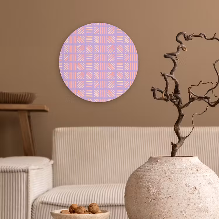Muurcirkel - Paars - Roze - Geometrisch - Strepen - Blokken - Patroon — 2