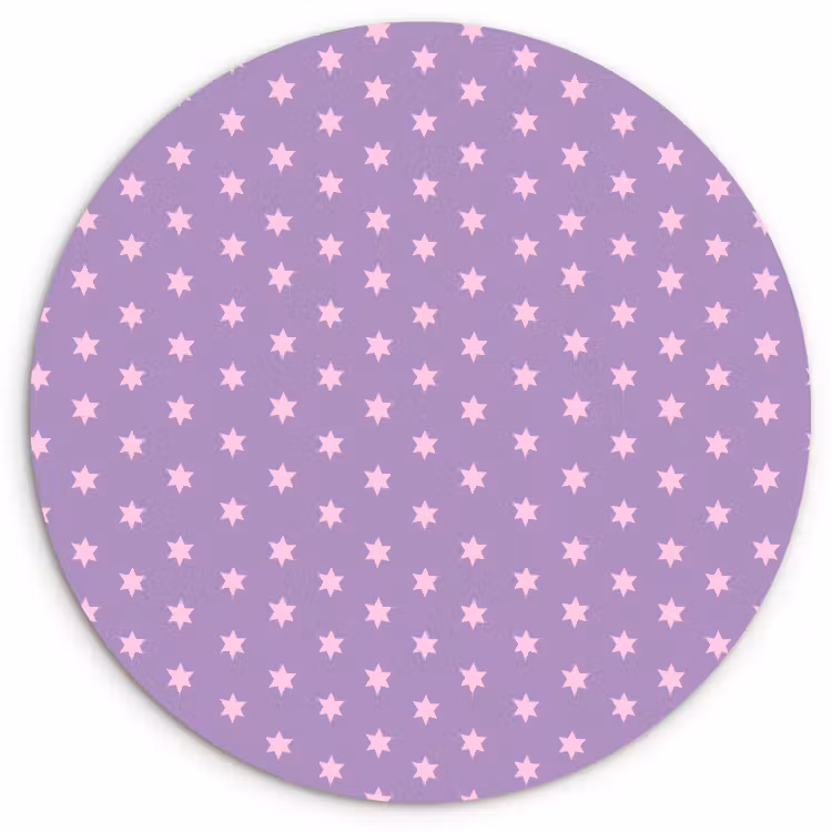 Muurcirkel - Paars - Roze - Sterren - Geometrisch - Patroon — 1