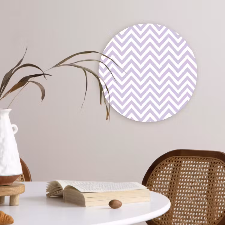 Muurcirkel - Lila - Geometrisch - Chevron - Zigzag - Patroon — 4