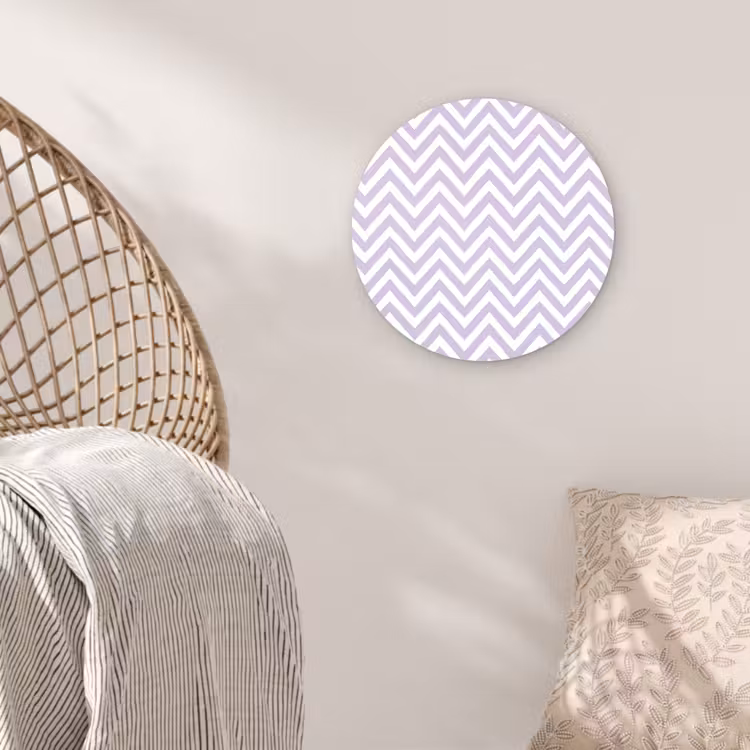 Muurcirkel - Lila - Geometrisch - Chevron - Zigzag - Patroon — 5