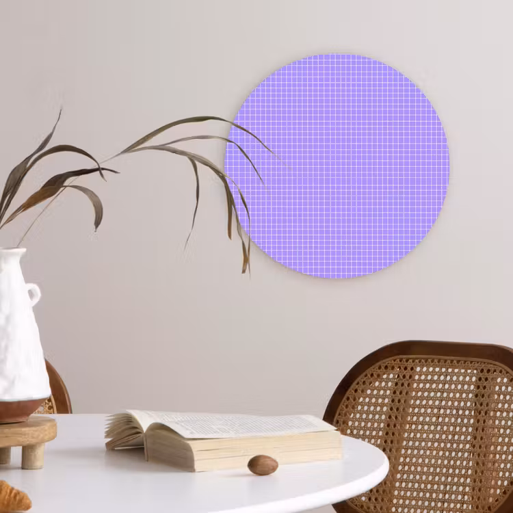 Muurcirkel - Paars - Geometrisch - Raster - Minimalistisch - Patroon — 4