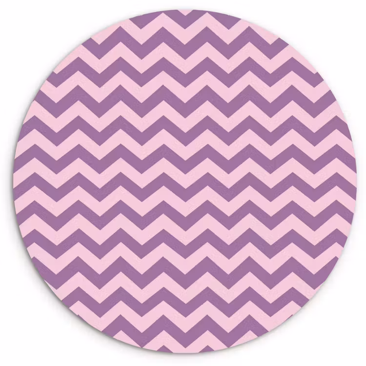 Muurcirkel - Paars - Roze - Geometrisch - Chevron - Zigzag - Patroon — 1