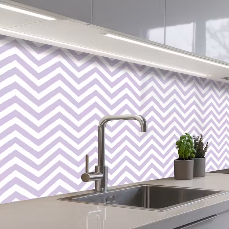 Keuken achterwand - Lila - Geometrisch - Chevron - Zigzag - Patroon — 2