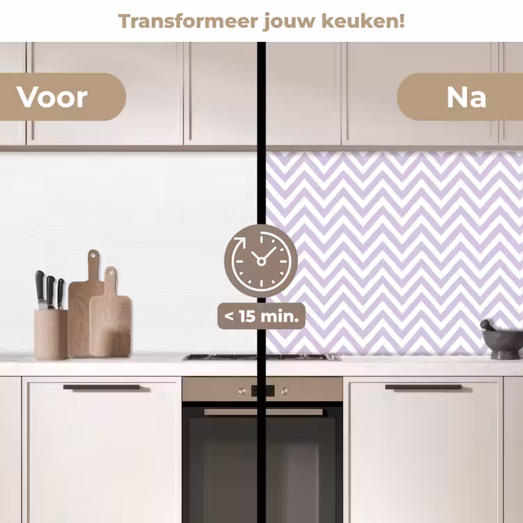 Keuken achterwand - Lila - Geometrisch - Chevron - Zigzag - Patroon — 3