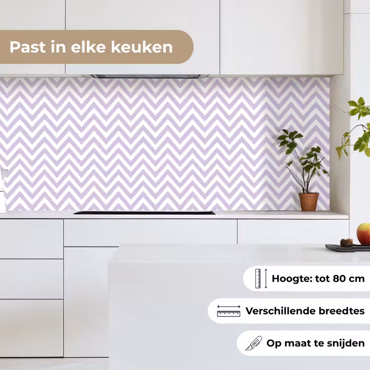 Keuken achterwand - Lila - Geometrisch - Chevron - Zigzag - Patroon — 7