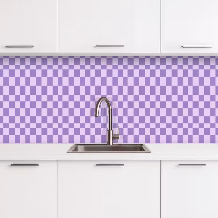 Keuken achterwand - Paars - Geometrisch - Dambord - Blokken - Patroon — 4