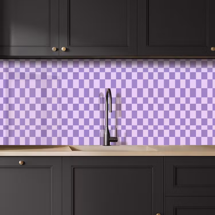 Keuken achterwand - Paars - Geometrisch - Dambord - Blokken - Patroon — 6