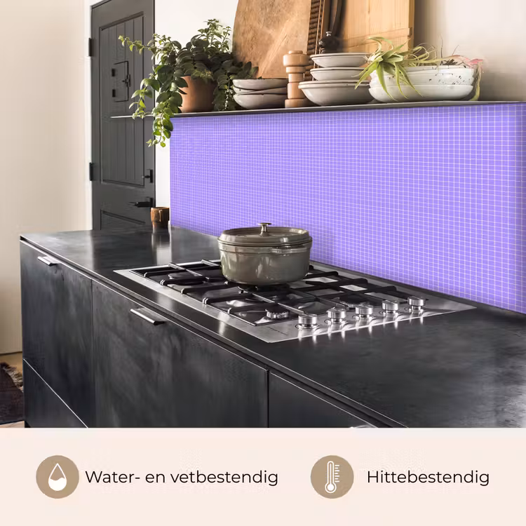 Keuken achterwand - Paars - Geometrisch - Raster - Minimalistisch - Patroon — 5