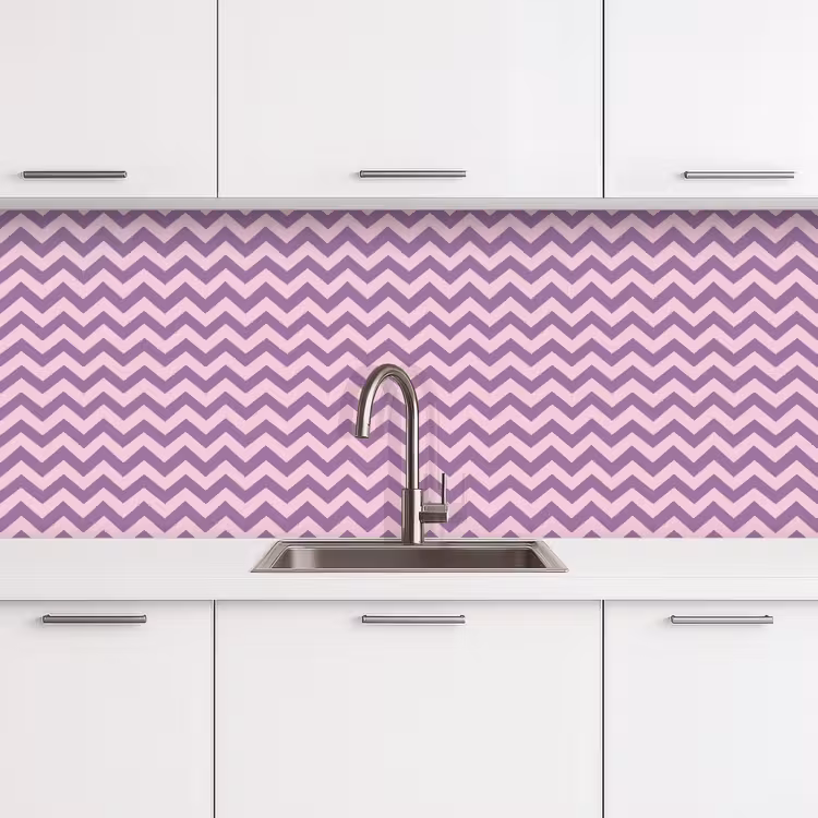 Keuken achterwand - Paars - Roze - Geometrisch - Chevron - Zigzag - Patroon — 4
