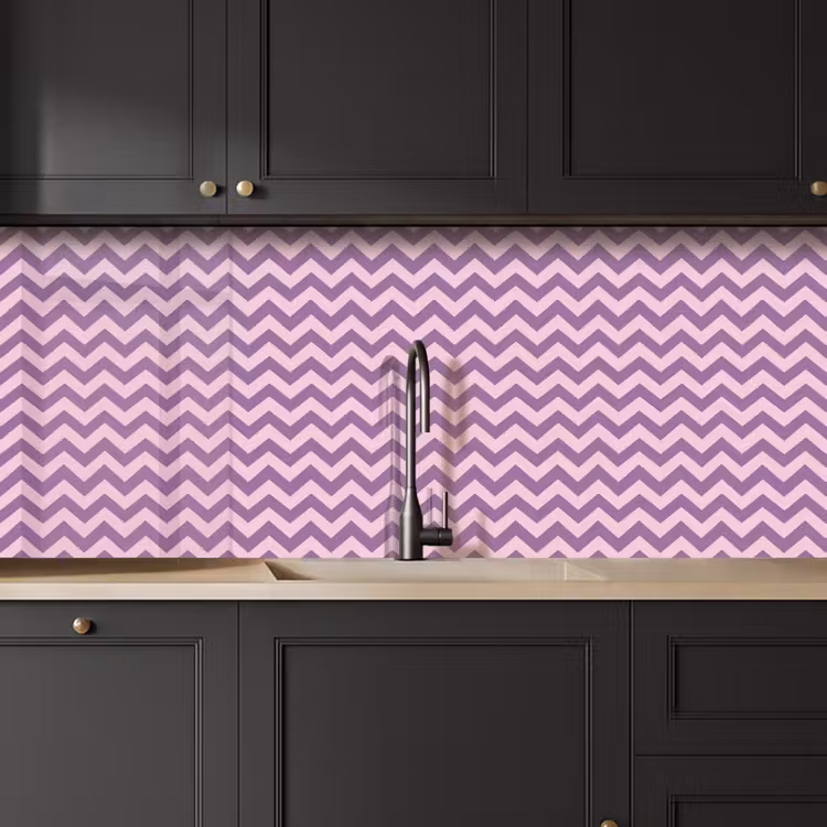 Keuken achterwand - Paars - Roze - Geometrisch - Chevron - Zigzag - Patroon — 6
