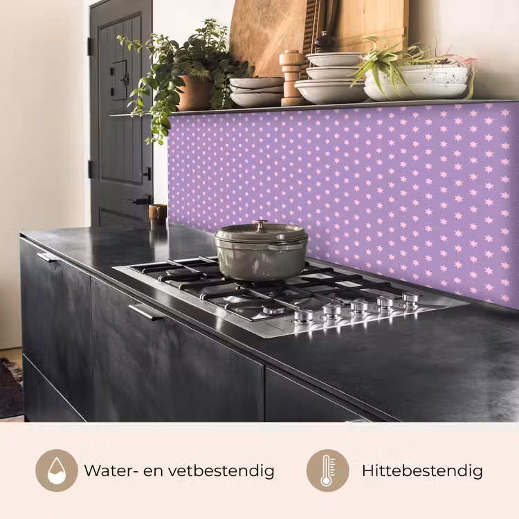 Keuken achterwand - Paars - Roze - Sterren - Geometrisch - Patroon — 5