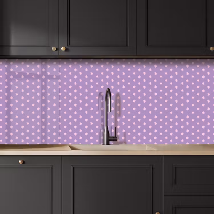 Keuken achterwand - Paars - Roze - Sterren - Geometrisch - Patroon — 6