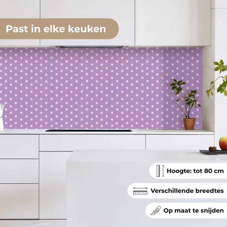 Keuken achterwand - Paars - Roze - Sterren - Geometrisch - Patroon — 7