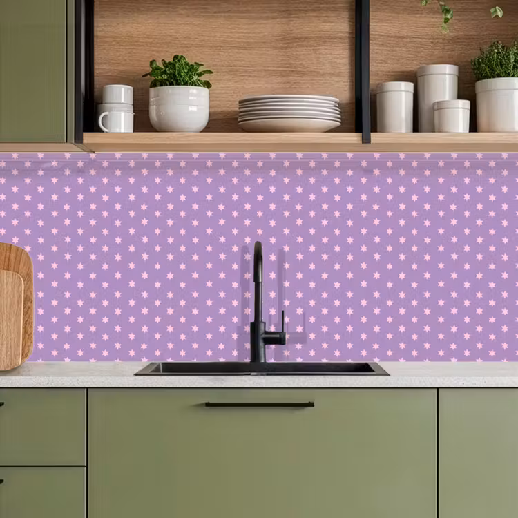 Keuken achterwand - Paars - Roze - Sterren - Geometrisch - Patroon — 8