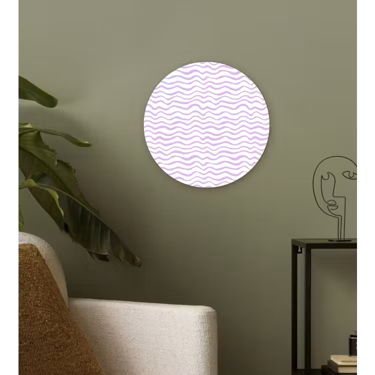 Muurcirkel - Lila - Geometrisch - Golfjes - Lijnen - Patroon — 3