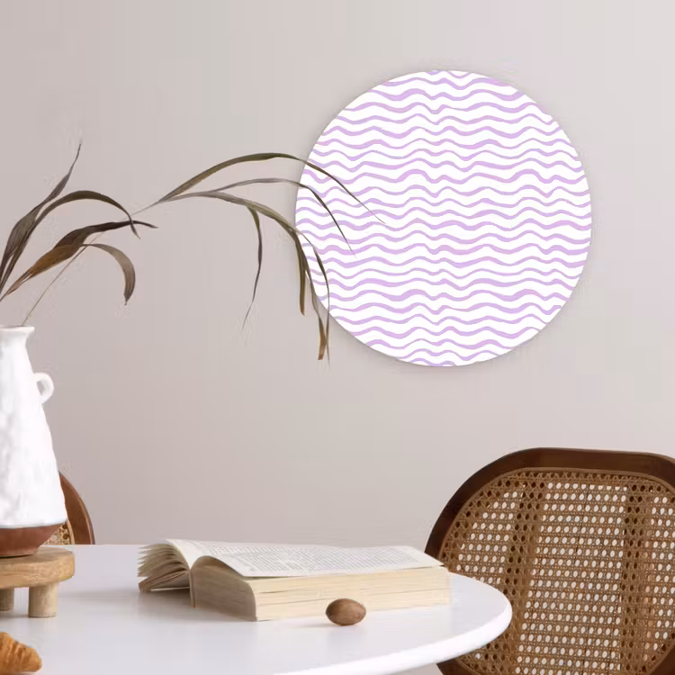 Muurcirkel - Lila - Geometrisch - Golfjes - Lijnen - Patroon — 4