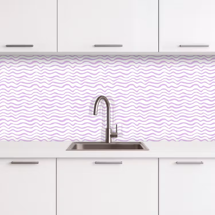 Keuken achterwand - Lila - Geometrisch - Golfjes - Lijnen - Patroon — 4