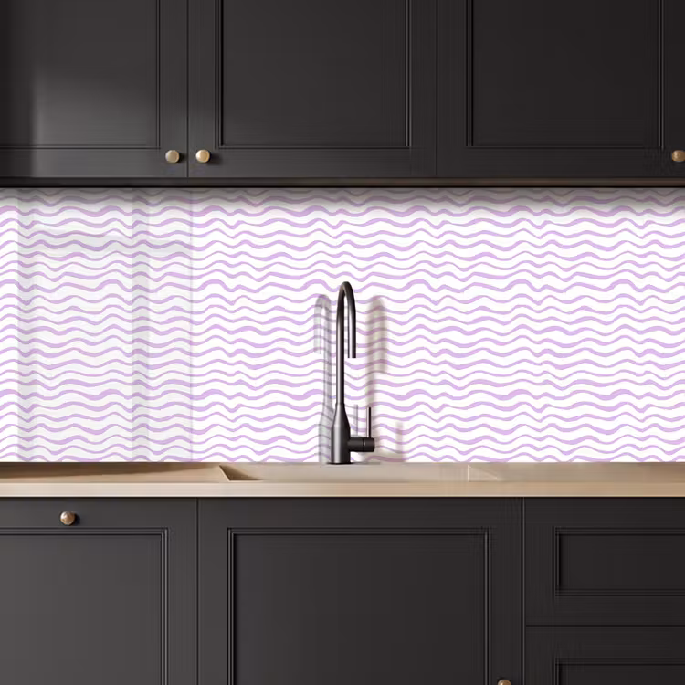Keuken achterwand - Lila - Geometrisch - Golfjes - Lijnen - Patroon — 6