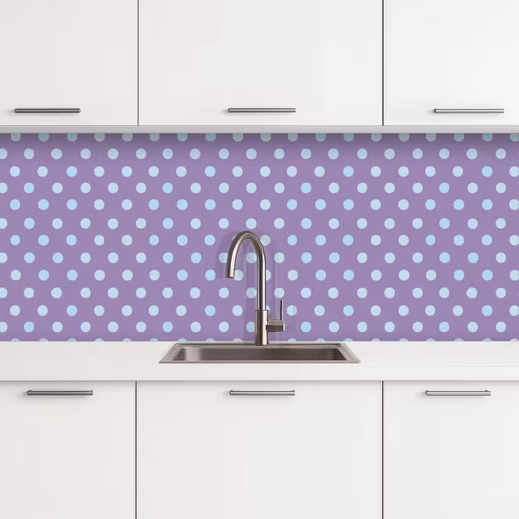 Keuken achterwand - Paars - Blauw - Geometrisch - Stippen - Polka Dot - Patroon — 4