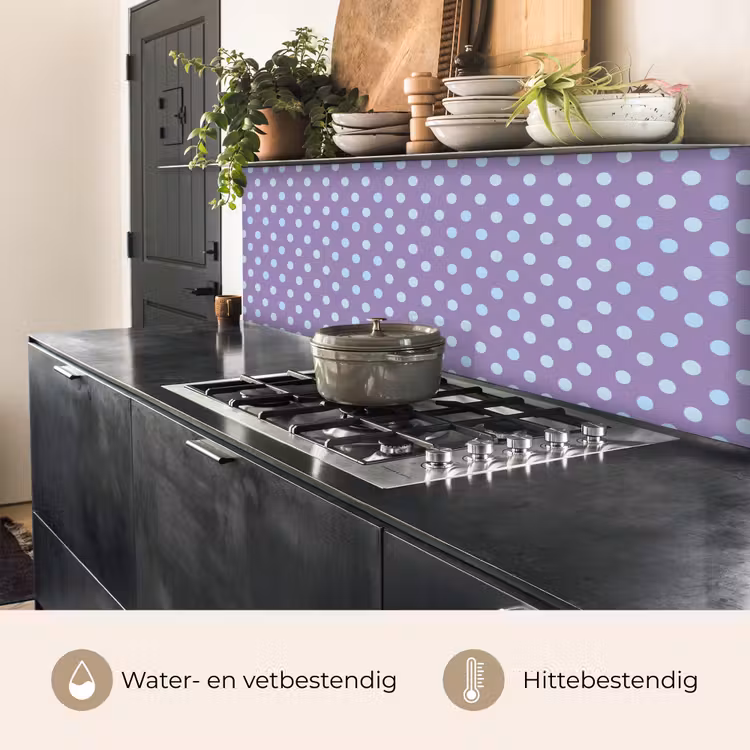 Keuken achterwand - Paars - Blauw - Geometrisch - Stippen - Polka Dot - Patroon — 5